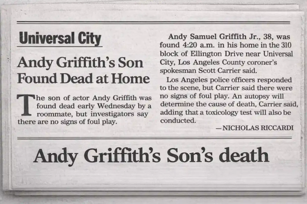 Andy Griffith's Son's death