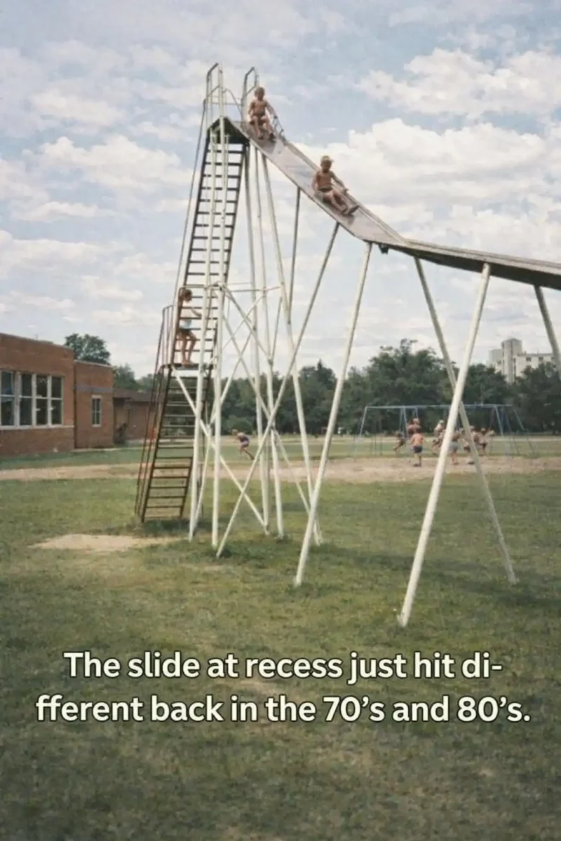 The slide at recess just hit different back in the 70's and 80's