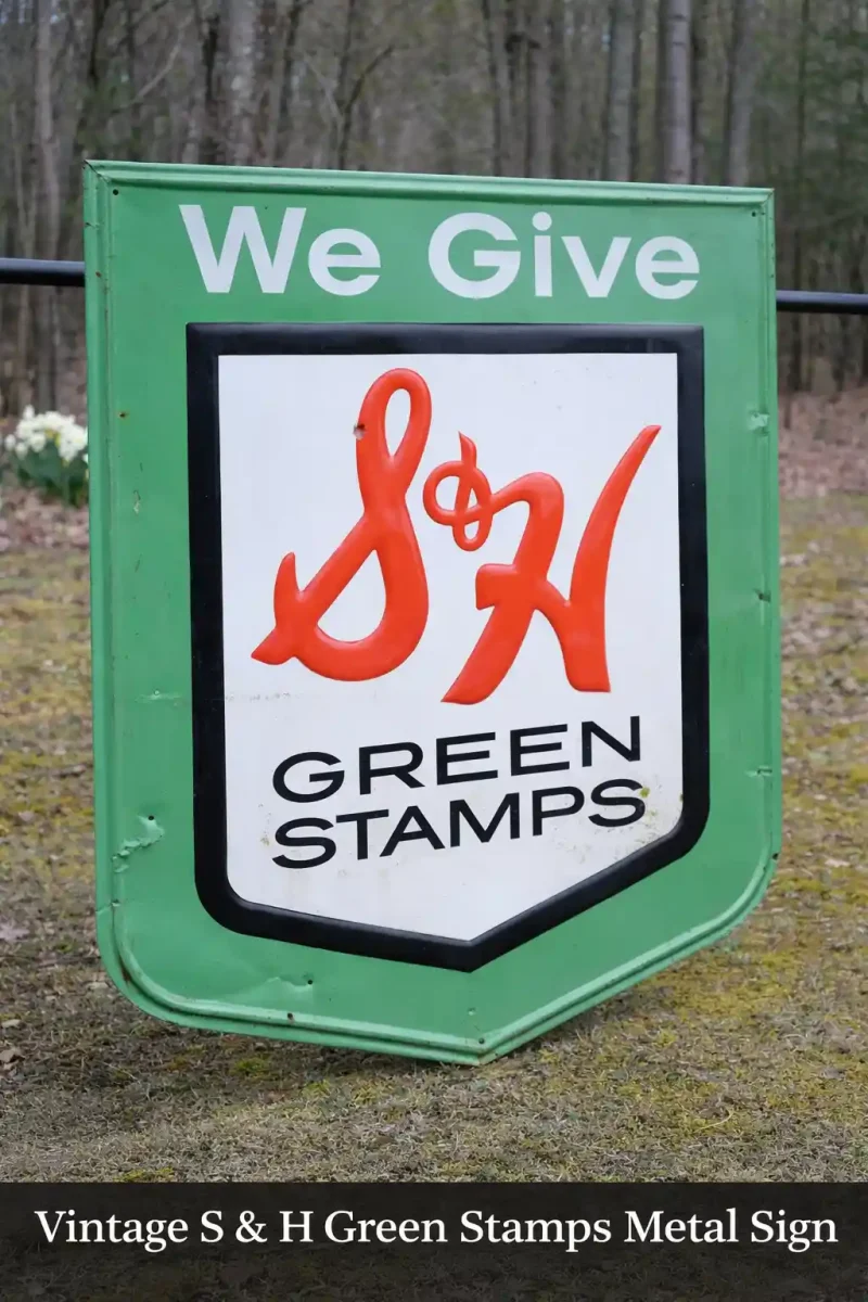Vintage S & H Green Stamps Metal Sign