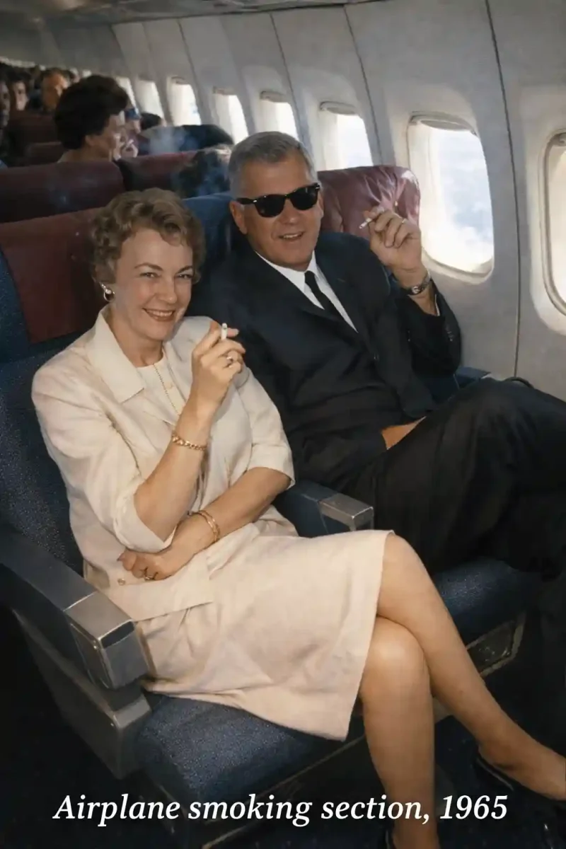 Airplane smoking section, 1965