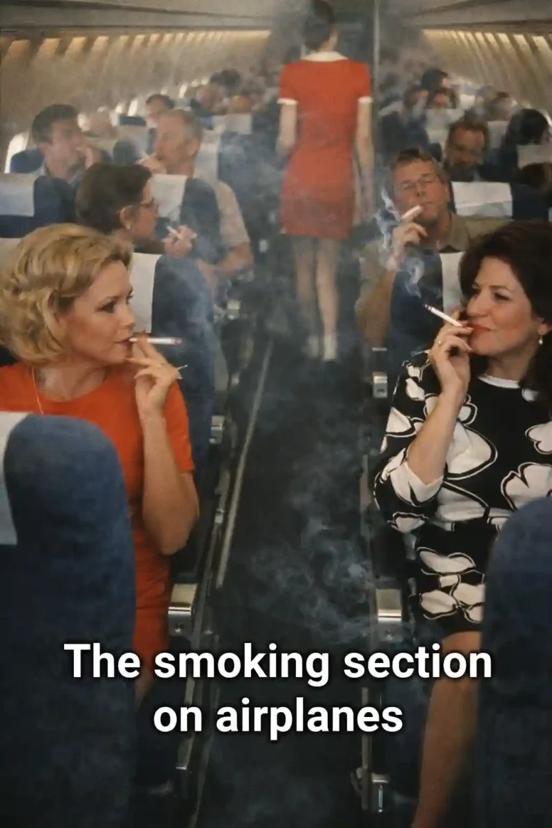 The smoking section on airplanes