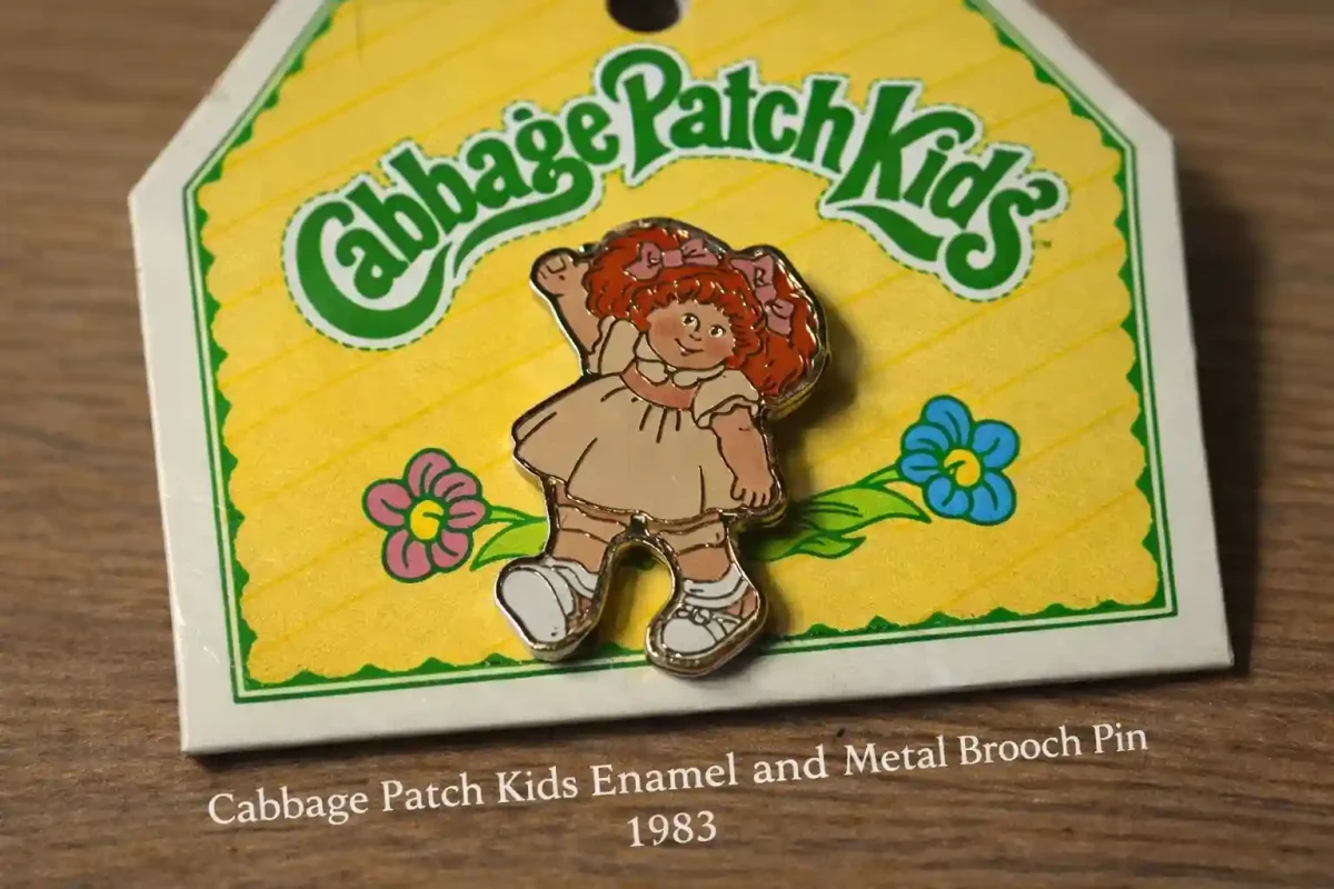 Cabbage Patch Kids Enamel and Metal Brooch Pin 1983